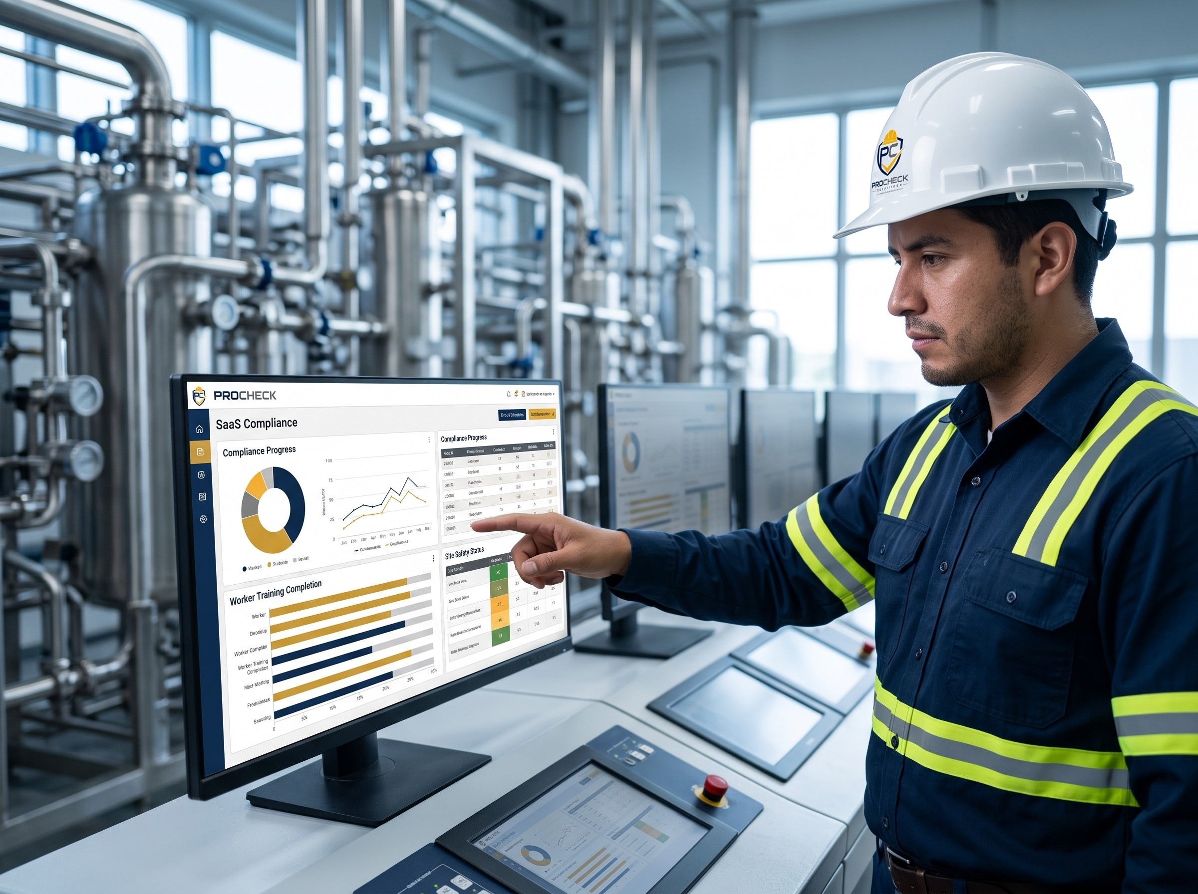 Software PROCHECK en planta industrial
